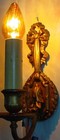 Vintage Wall Sconce Ornate Cast Art Deco   Nouveau Riddle Single Arm Candle Lamp