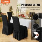 Vevor 4pcs Black Stretch Spandex Folding Chair Covers Wedding Party With Skirt