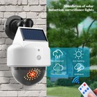 Solar Power Dummy Security Camera Fake Leds Flashing Red Light Cctv Surveillance