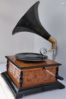 Antique Gramophone - Fully Functional Phonograph With Hand Crank  Vintage Record