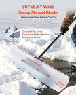 Snow Pusher Shovel 36  Wide With Reinforced Metal Edge For Driveway Clearing