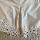 Vtg  56    X 77    Full 100  Cotton Battenburg Lace Trimmed White Bedskirt Cottage