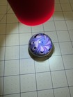 Studio Glass Marble  1 5  Diameter  Purple   Blue Swirls