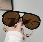 Luxury Brand Pilot  Women Celebrity Designer Sunglasses Kardashian Brown Lens