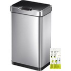 Motion Sensor Trash Can Stainless Steel Touchless Quiet Close Removable Lid New