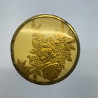 Vintage Art Deco Glass Trinket Box Metal Lid Dresser Vanity Powder Jar Floral