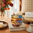 3d Book Shaped Coffee Mug Painted Glass Novelty Cup Gift For Book Readers