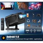 Mini 4k Android11 Projector Native 1080p 390ansi Hy320 Dual Wifi6 Bt5 0 Portable
