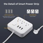 Surge Protector Power Strip With 3 Ac Outlets   3 Usb Ports 4ft Cord Us Plug