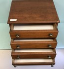 Walnut Spool Cabinet Slant Front 4 Drawer 20 1 2    X 17 1 2    Base 15 1 2   h