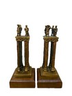 Pair Of Grand Tour Style Architectural Models Bronze On Wood