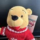Disney Store Snowflake Sweater Pooh Mini Bean Bag Plush 8    Stocking Stuffer