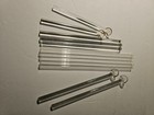 Vintage Glass Swizzle Sticks stirrers straws Clear Glass Set Of 12
