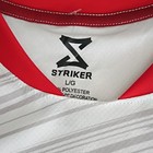 Striker Team Canada Hockey Shirt Size L White red gray Maple Leaf Flag Patch