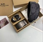 Coach Men s Logo Belt Set  Adjustable  Interchangeable Buckles Cut To Size