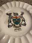 Vintage Ontario Niagara Falls Canada Coat Of Arms Crest Badge Ceramic Ashtray