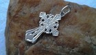 Vintage Solid Sterling Silver Orthodox  sun Cross  Crucifix  save And Protect 