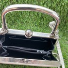 Vintage Silver Evening Bag Top Handle Convertible Clutch Formal Wedding Purse