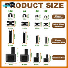 144pcs Zipper Repair Kit     4 Sizes   3   5   8   10   Insertion Pins  3-color