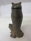 Vintage Cast Iron Owl Bird  Bank    594-
