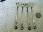 4 Gorham Chantilly Sterling Silver 5 3 8    Cocktail Forks  62g   Light Monogram