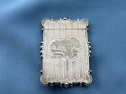 American  Coin Silver Calling Card Case Engine Turning Europe Scene Excellent