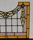 Pair Of Vintage French Art Deco Stained Glass Panels With Copper Frames