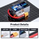 2x Zeee 11 1v 120c 1500mah 3s Lipo Battery Xt60 For Rc Drone Fpv Quad Crawler
