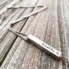 Personalized Bar Necklace  Engraved Custom Name Necklace Charm Pendant Jewelry