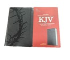 Kjv Large Print Compact Black Leather Bible Red Letter Brand New 