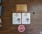 Vintage Metal Coca-cola Bottle Shaped Tin   Tray With Coasters