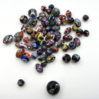 Vintage Millefiori Glass Beads  50   Loose Lampwork Oval Round