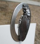 2  Vintage Antique French  locust Cicada Bug Insect  White Metal Picture Button