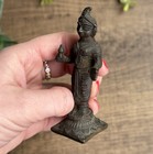 Antique Indian Cast Bronze Hindu Deity Statue South India Temple Figure