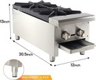 Restaurant 12  2 Burner Gas Range Hot Plate Countertop Commercial Liquid Propane