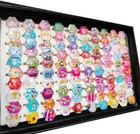 Wholesale 100pcs New Flower Cute Cartoon Ring Kids Resin Rings Party Giftjewelry