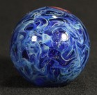 Juba Glass Handmade Marble 1 35  Borosilicate Lampwork Swirling Blue And Red