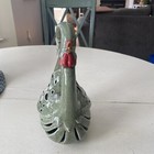 Ceramic Rooster Chicken Incense Burner Tea Light Decor - Green And Red