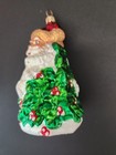Rare Christopher Radko Holly Jolly Santa Christmas Tree Holiday Ornament