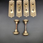 Antique Brass Door Knobs With Keyholes In Plates Ornate