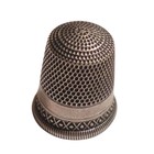 Antique Sterns Bros Sterling Silver Thimble Size 9 Geometric Dot Band