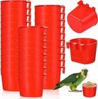 32 X Feeder Cup Seed Water Bird Cage Seed Water Clear Plastic Feed Dish