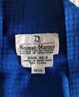 Vintage Neiman Marcus Silk Robe  Men s Blue Houndtooth  One Size