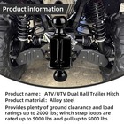 Atv utv Dual Ball Trailer Hitch Receiver Hitch Towing Ball Mounts 5000 Lbs Gtw 
