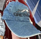 Vintage Greyhound Bus Hat Embroidered Logo Denim Strapback Baseball Cap