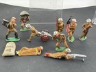 Manoil Barclay Toy Soldier Lot Of 9   Vintage All Original Figures Metal 70mm