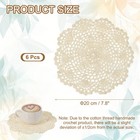 6pcs Crochet Handmade Doilies 7 8  Placemats Lace Coasters Beige