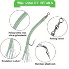 10pcs Striped Bass Tube Lure Cod Rig Tube Teaser Saltwater Trolling Fishing Lure