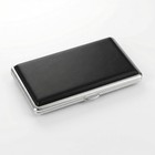Plain Black Leather Metal Cigarette Case Holds 14 Cigarettes For 100 s Cigare   