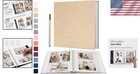 Khaki Linen Cover Scrapbook Album  60 Pages  Metallic Pen